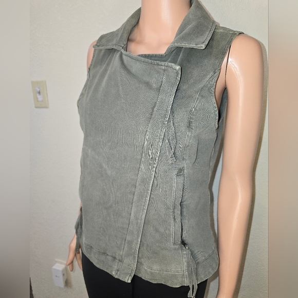 Anthropologie Marrakech Women's Small Green Moto Vest Zip Front - Picture 5 of 11